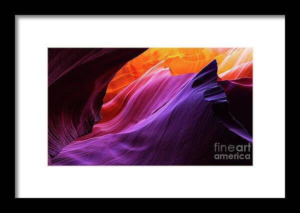 Antelope Canyon Framed Print featuring the photograph Rocks In Lower Antelope Canyon by Brandt Campbell