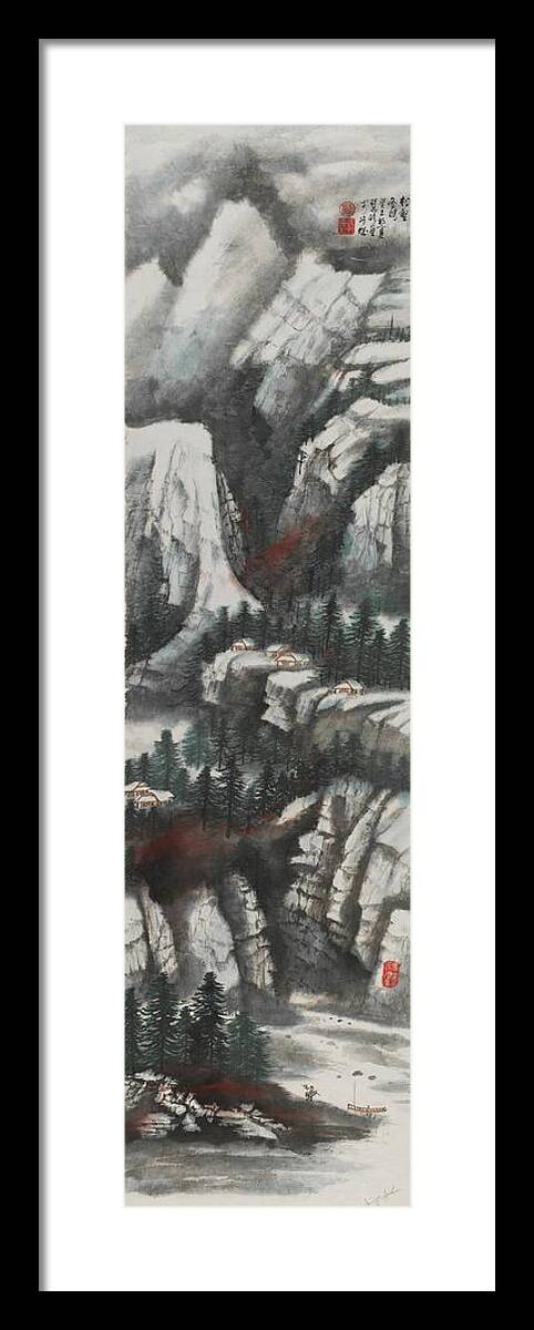 Chinese Watercolor Framed Print featuring the painting The Four Seasons Version 2 - Winter by Jenny Sanders