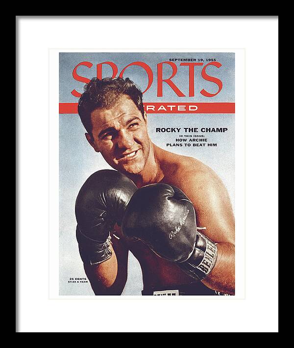 Magazine Cover Framed Print featuring the photograph Rocky Marciano, Heavyweight Boxing Sports Illustrated Cover by Sports Illustrated
