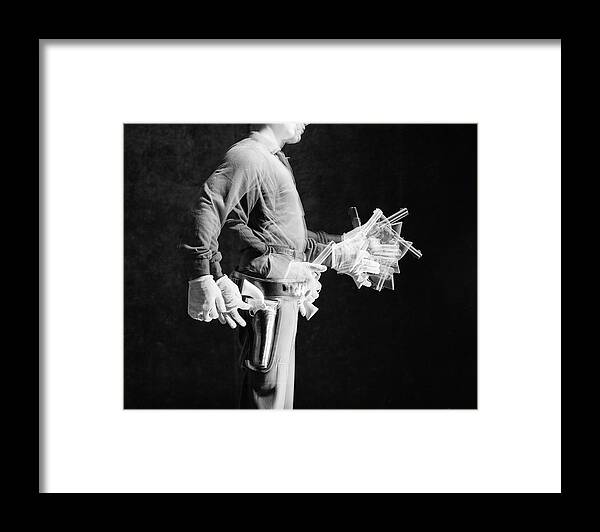 Photographic Effects Framed Print featuring the photograph Rodd Redwing Holsters Revolver by Ralph Crane