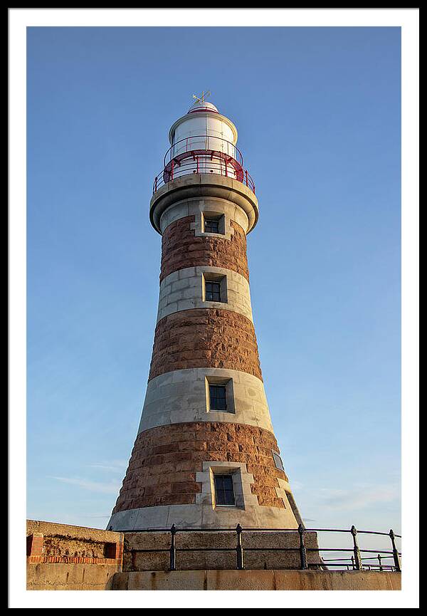Roker Framed Print featuring the photograph Roker lighthouse 4 by Steev Stamford