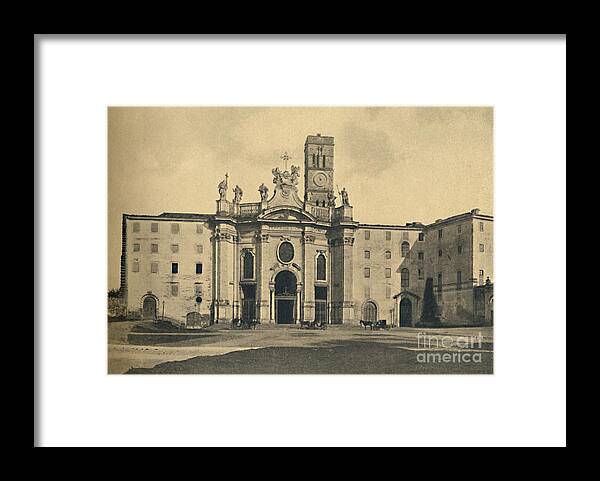 Built Structure Framed Print featuring the drawing Roma - Basilica Of The Holy Cross by Print Collector
