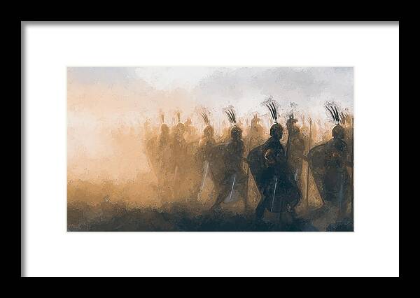 Roman Framed Print featuring the painting Roman Legion - 55 by AM FineArtPrints