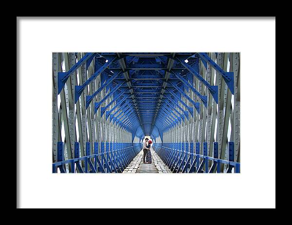 Person Framed Print featuring the photograph Romantic Love In The Tunnel by M Salim Bhayangkara