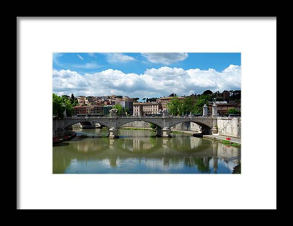 Tranquility Framed Print featuring the photograph Rome, The Bridge Of Hadrian by Joachim Messerschmidt
