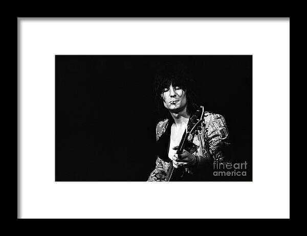 Performance Framed Print featuring the photograph Ron Wood In Puerto Rico by The Estate Of David Gahr