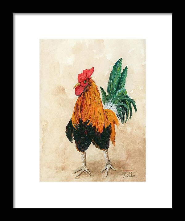 Rooster Framed Print featuring the painting Rooster 7 by Darice Machel McGuire
