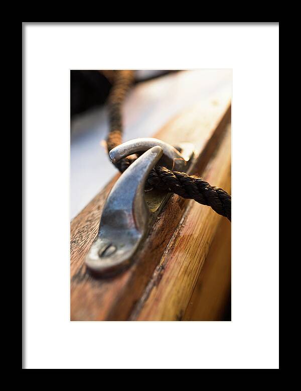 Sandhamn Framed Print featuring the photograph Rope Tied To Boat, Close-up by Johner Images