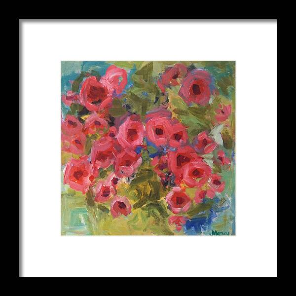Roses Framed Print featuring the painting Rose Garden by Marcy Brennan