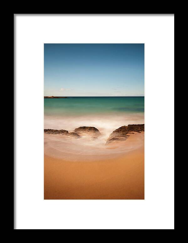 Water's Edge Framed Print featuring the photograph Rosedale Beach by Olga Baldock Photography