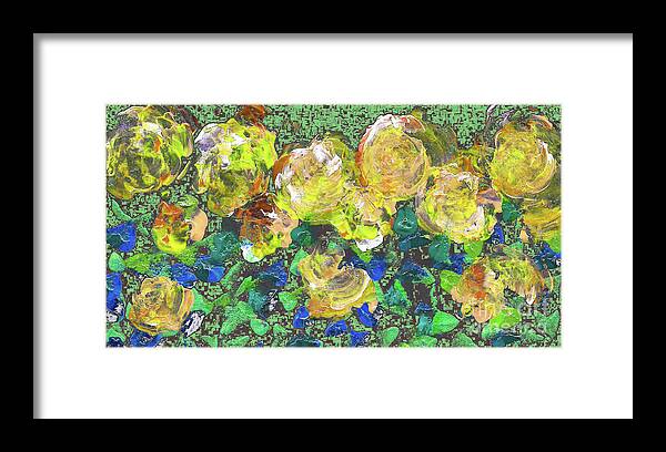 Roses 1001 Yellow Framed Print featuring the digital art Roses 1001 yellow by Corinne Carroll