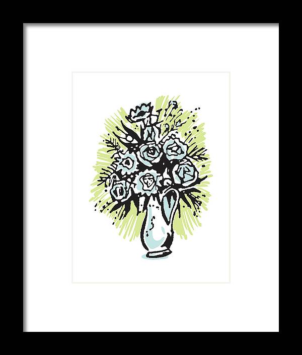 Bloom Framed Print featuring the drawing Roses in a Pitcher by CSA Images