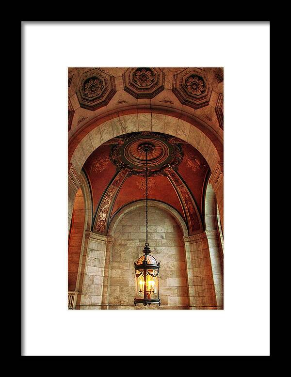 New York Public Library Framed Print featuring the photograph Rotunda Ceiling by Jessica Jenney
