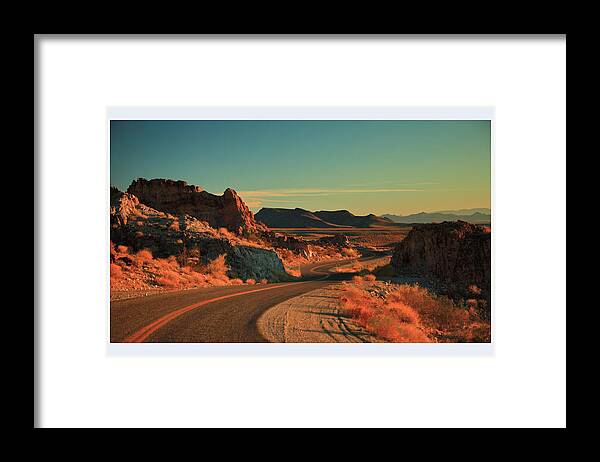 Tranquility Framed Print featuring the photograph Route 66 - Heading For Needles by Stewart Leiwakabessy