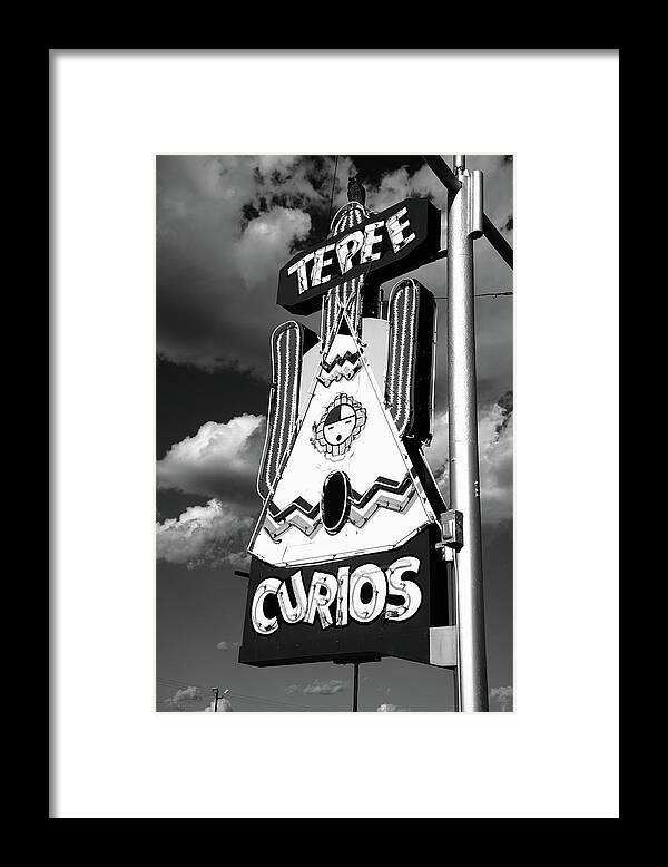 66 Framed Print featuring the photograph Route 66 - Tucumcari New Mexico 2010 BW by Frank Romeo