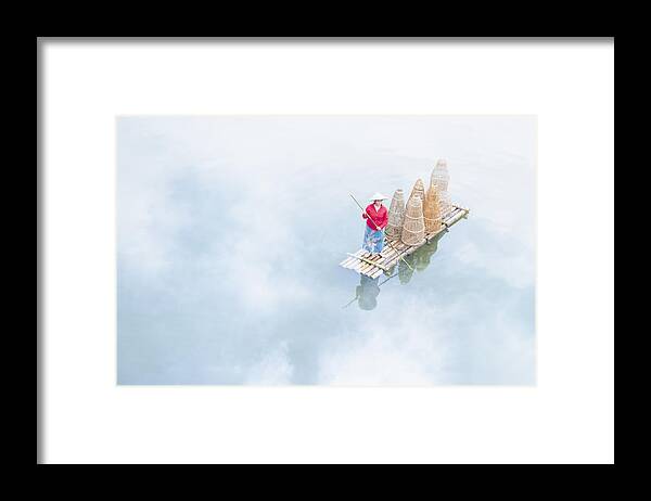 #mist #rowing #mood Framed Print featuring the photograph Rowing In The Mist by Rini Widyantini