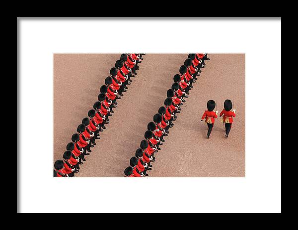 Crowd Framed Print featuring the photograph Royal Wedding - The Newlyweds Greet by Oli Scarff