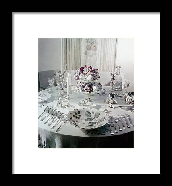 Interior Framed Print featuring the photograph Royal Worchester Table Setting by Horst P. Horst