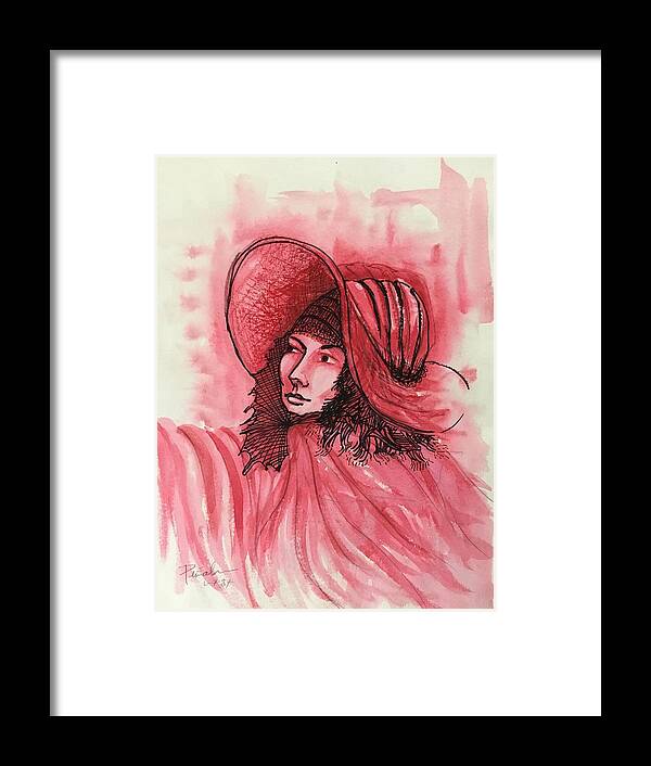 Ricardosart37 Framed Print featuring the painting Ruby Red Resolve by Ricardo Penalver deceased
