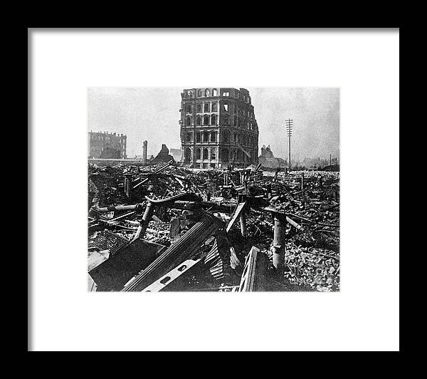 Damaged Framed Print featuring the photograph Ruins After Great Chicago Fire by Bettmann