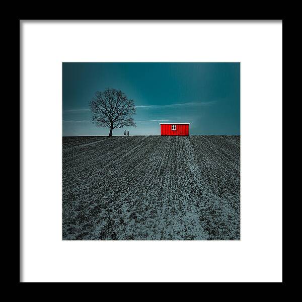 Landscape
Rural
Field
Tree
Silhouette
Hut
Sky
Winter Framed Print featuring the photograph Rural Scene by Inge Schuster