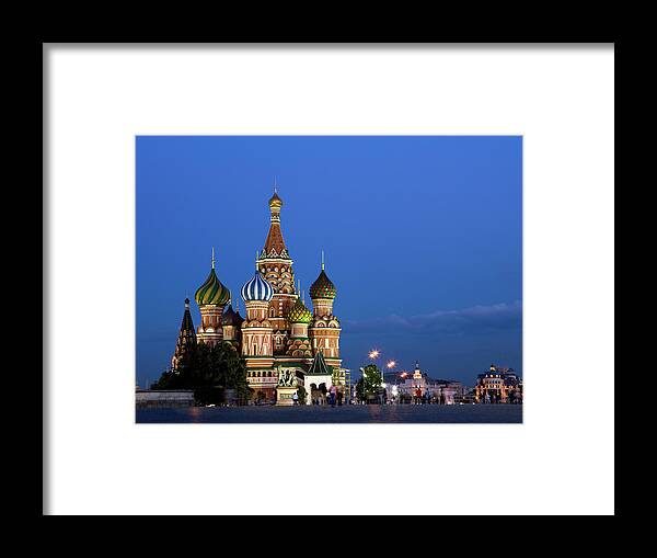Statue Framed Print featuring the photograph Russia, Moscow, Red Square, Saint by Frans Lemmens