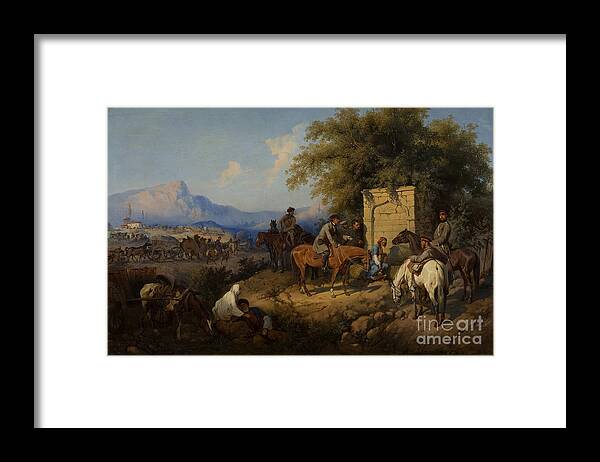 Oil Painting Framed Print featuring the drawing Russian Forces Crosses The Caucasus by Heritage Images