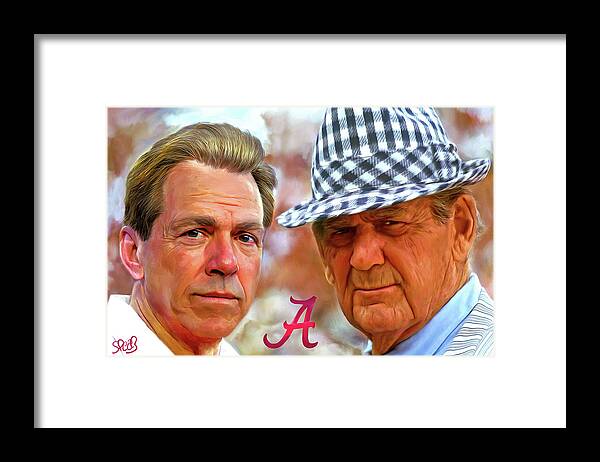 Mark Spears Framed Print featuring the painting Saban and Bear by Mark Spears