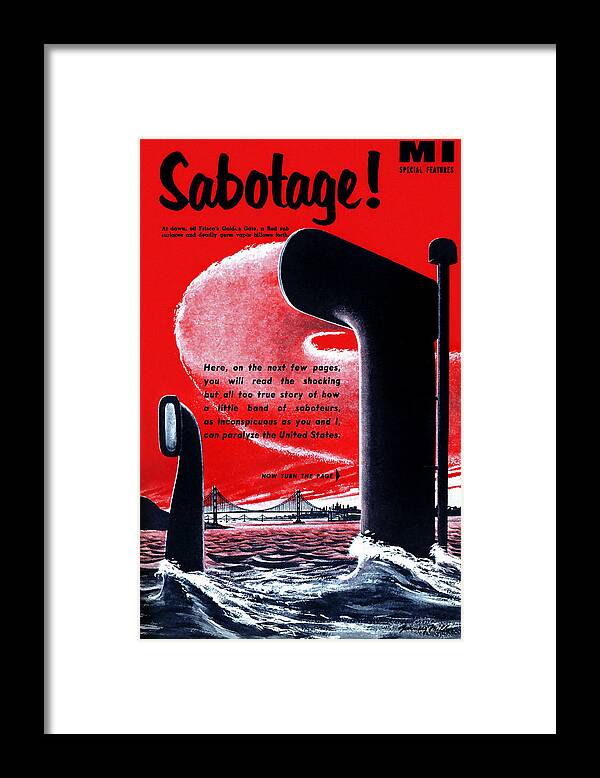 Submarine Framed Print featuring the painting Sabotage! by G. Miller