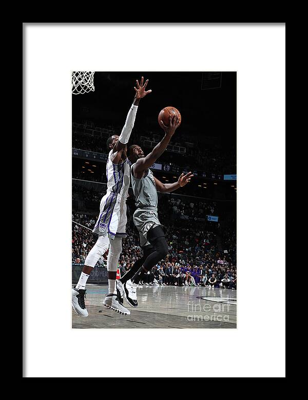 Nba Pro Basketball Framed Print featuring the photograph Sacramento Kings V Brooklyn Nets by Nathaniel S. Butler