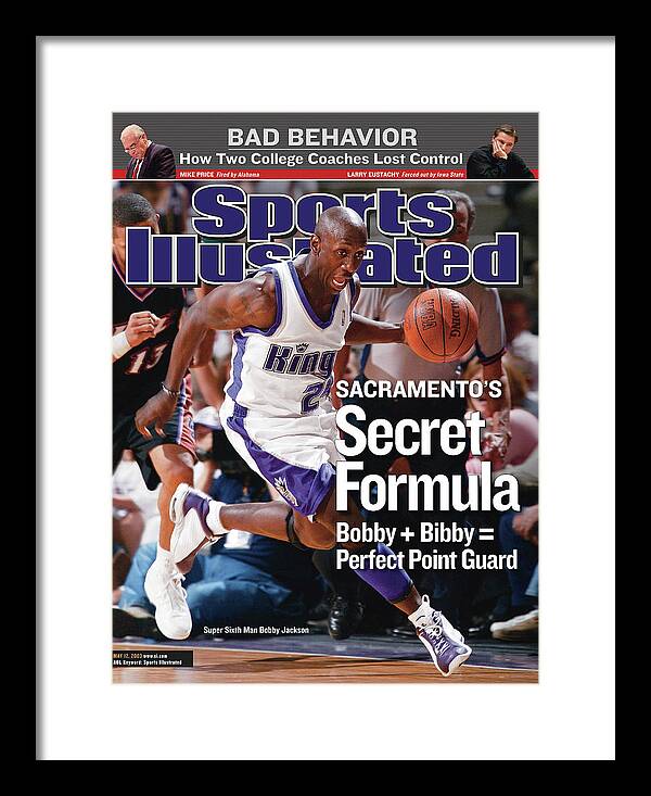 Magazine Cover Framed Print featuring the photograph Sacramento Kings Vs Utah Jazz, 2003 Nba Western Conference Sports Illustrated Cover by Sports Illustrated