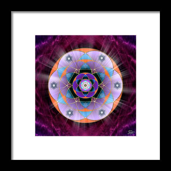 Endre Framed Print featuring the digital art Sacred Geometry 733 by Endre Balogh
