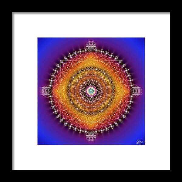 Endre Framed Print featuring the digital art Sacred Geometry 766 by Endre Balogh