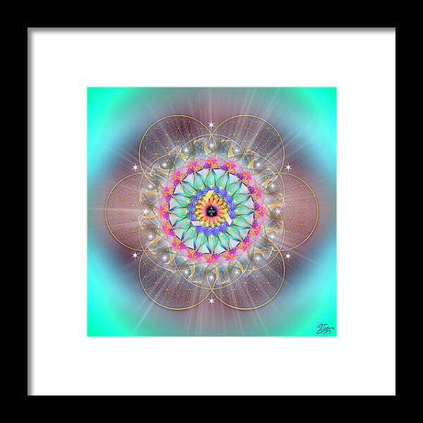 Endre Framed Print featuring the digital art Sacred Geometry 769 by Endre Balogh