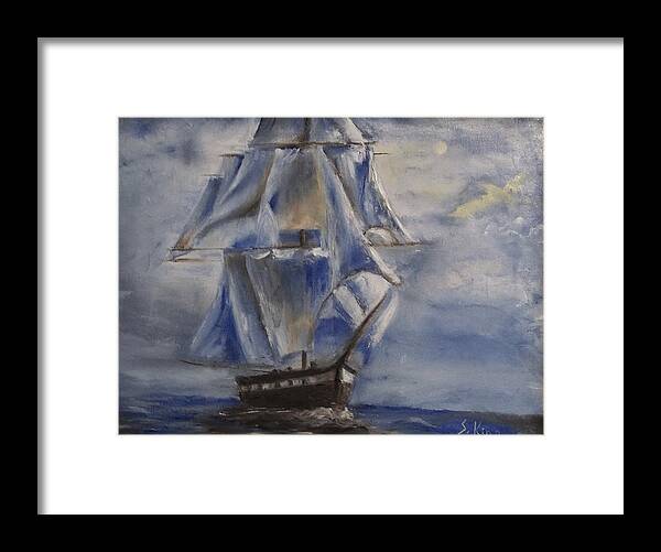 Ship Framed Print featuring the painting Sail the Seas by Stephen King