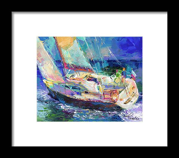 Sailboat Framed Print featuring the painting Sailboat by Richard Wallich