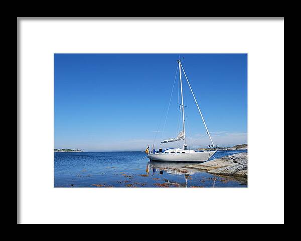 Archipelago Framed Print featuring the photograph Sailing Boat In The Swedish Archipelago by Mdesign se