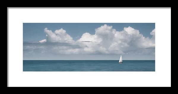 Panorama Framed Print featuring the photograph Sailing by Luc Vangindertael (lagrange)