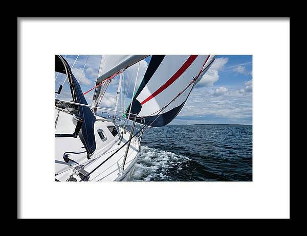 Recreational Pursuit Framed Print featuring the photograph Sailing With Gennaker by Jaap-willem