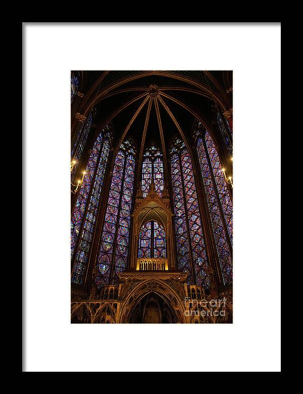 Wayne Moran Photography Framed Print featuring the photograph Sainte Chapelle Paris France Stained Glass Vertical by Wayne Moran