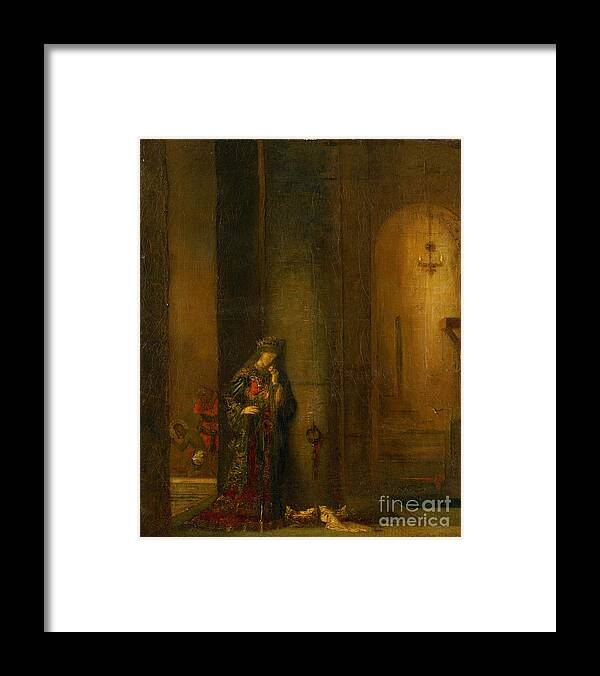Oil Painting Framed Print featuring the drawing Salome At The Prison. Artist Moreau by Heritage Images