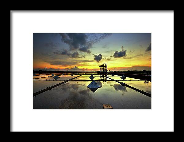 Tranquility Framed Print featuring the photograph Salt Field by Sunrise@dawn Photography