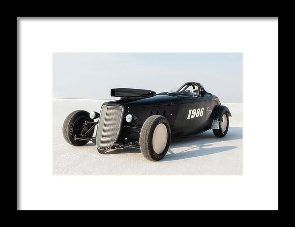 Bonneville Framed Print featuring the photograph Salt Flats - Roadster #1986 by Andy Romanoff