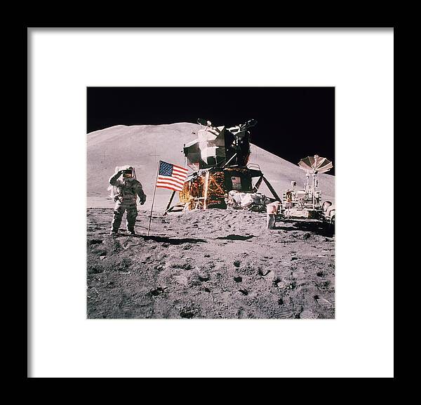 James Irwin Framed Print featuring the photograph Salute The Moon by Hulton Archive