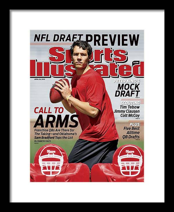 Nfl Draft Framed Print featuring the photograph Sam Bradford, 2010 Nfl Football Draft Preview Sports Illustrated Cover by Sports Illustrated