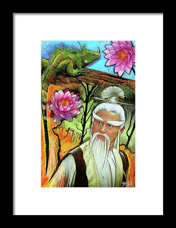 Samurai Framed Print featuring the painting The Hairy Eight by Yom Tov Blumenthal