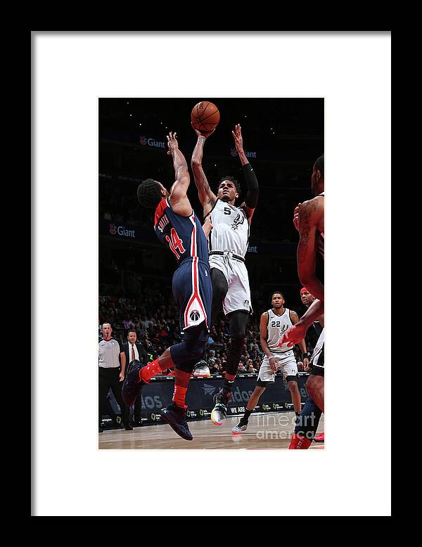 Nba Pro Basketball Framed Print featuring the photograph San Antonio Spurs V Washington Wizards by Ned Dishman