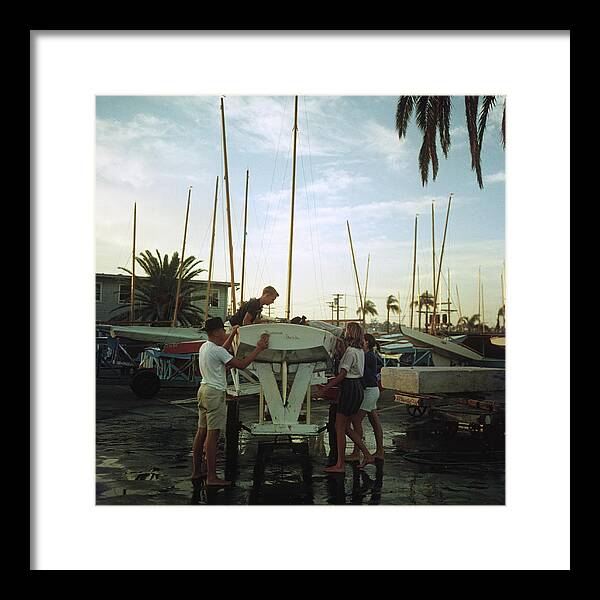Working Framed Print featuring the photograph San Diego Boatyard by Slim Aarons