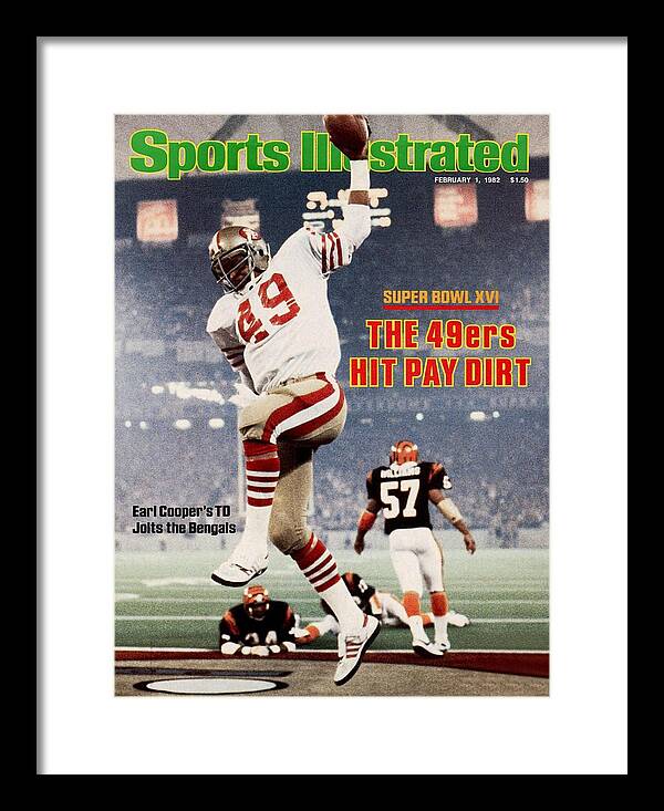1980-1989 Framed Print featuring the photograph San Francisco 49ers Earl Cooper, Super Bowl Xvi Sports Illustrated Cover by Sports Illustrated
