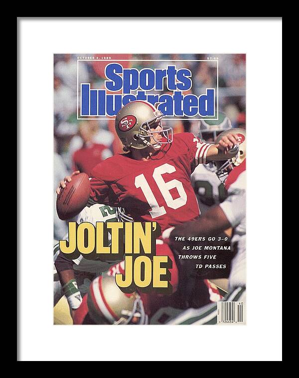 Magazine Cover Framed Print featuring the photograph San Francisco 49ers Qb Joe Montana... Sports Illustrated Cover by Sports Illustrated